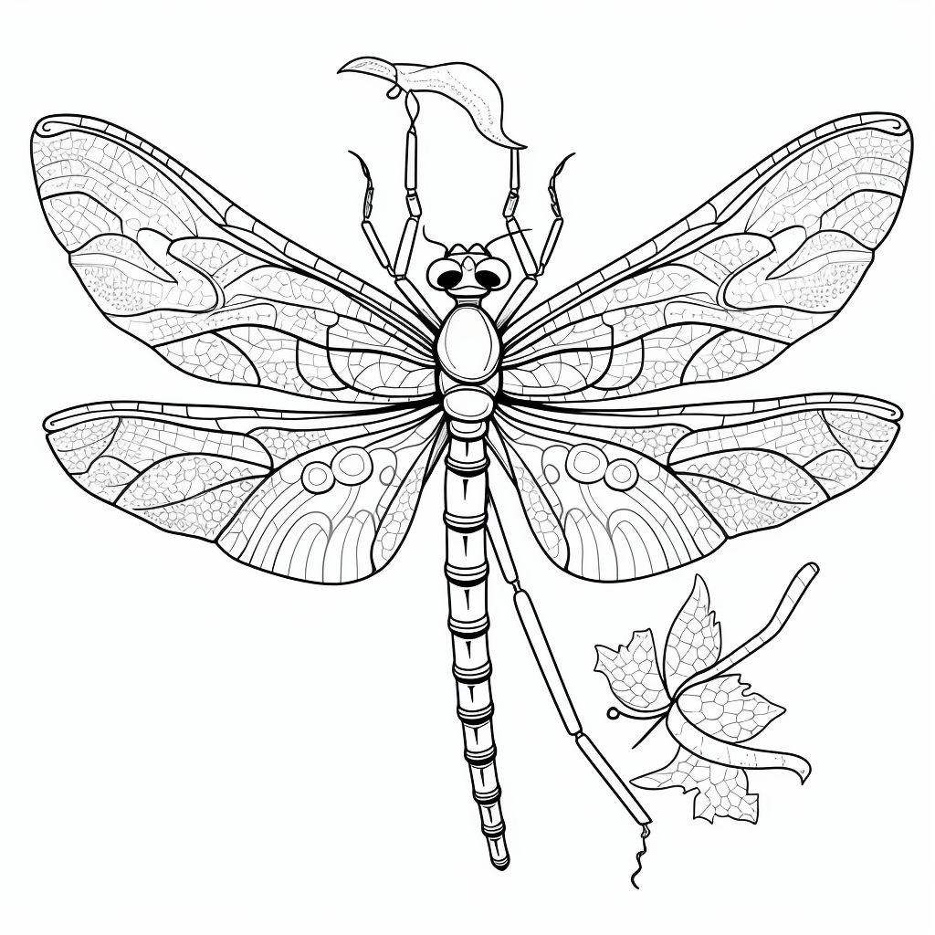 Große Libelle Ausmalbild und Malvorlage