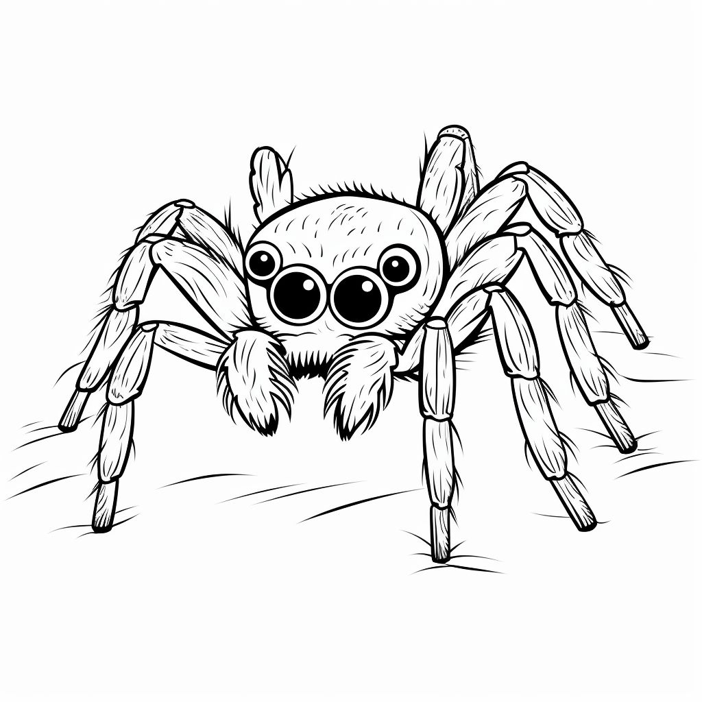 Heldenhafte Springspinne Ausmalbild und Malvorlage