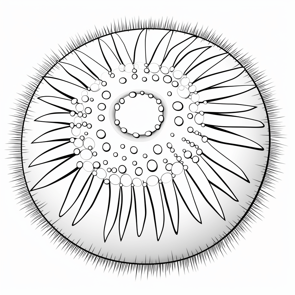 Heller Seeigel Ausmalbild und Malvorlage