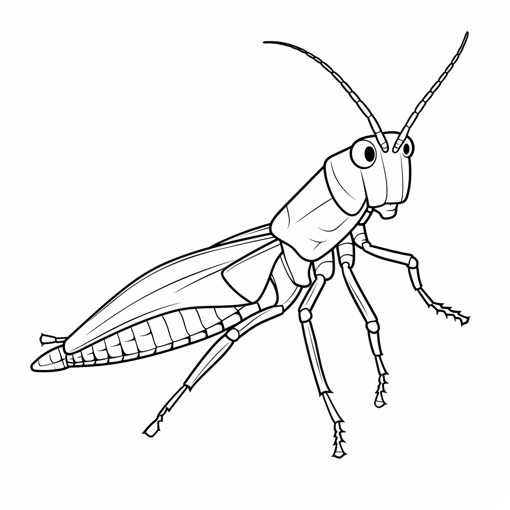 Heuschrecke mit grünem Körper Ausmalbild und Malvorlage