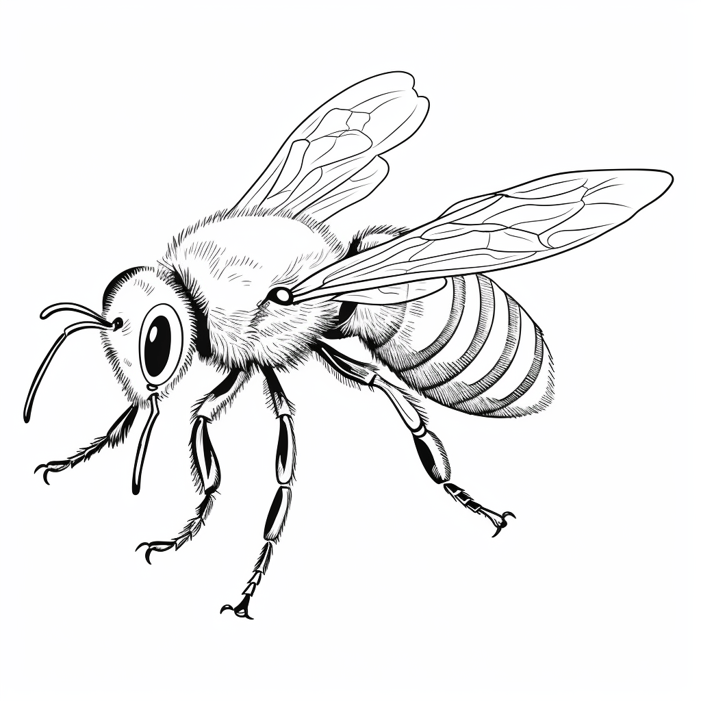Hummel fliegt auf einem Schmetterling Ausmalbild und Malvorlage