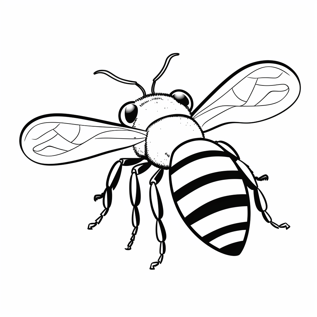 Hummel mit weißen und braunen Streifen Ausmalbild und Malvorlage