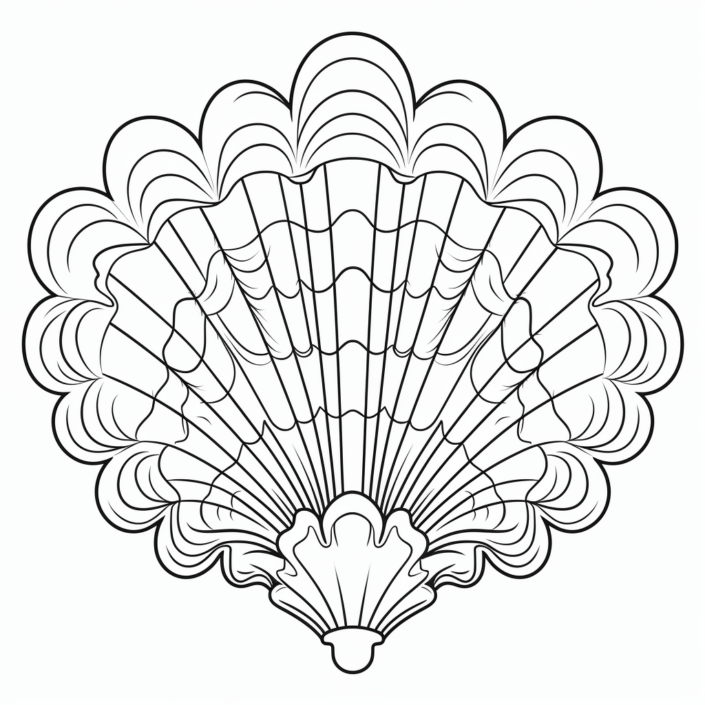 Jakobsmuschel fliegt mit Flügeln Ausmalbild und Malvorlage