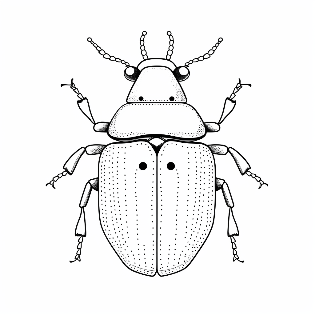 Käfer mit Punkten Ausmalbild und Malvorlage