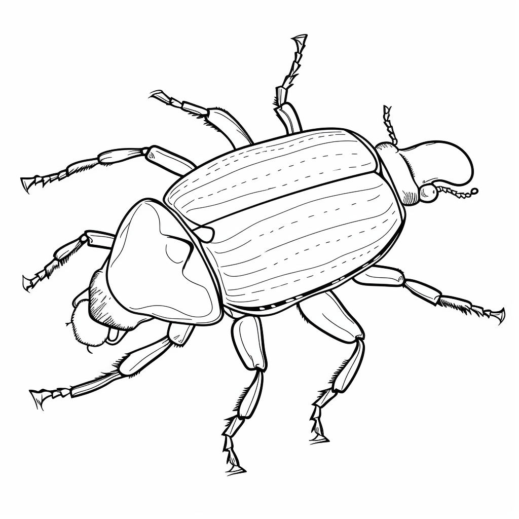 Käfer mit bunten Streifen Ausmalbild und Malvorlage