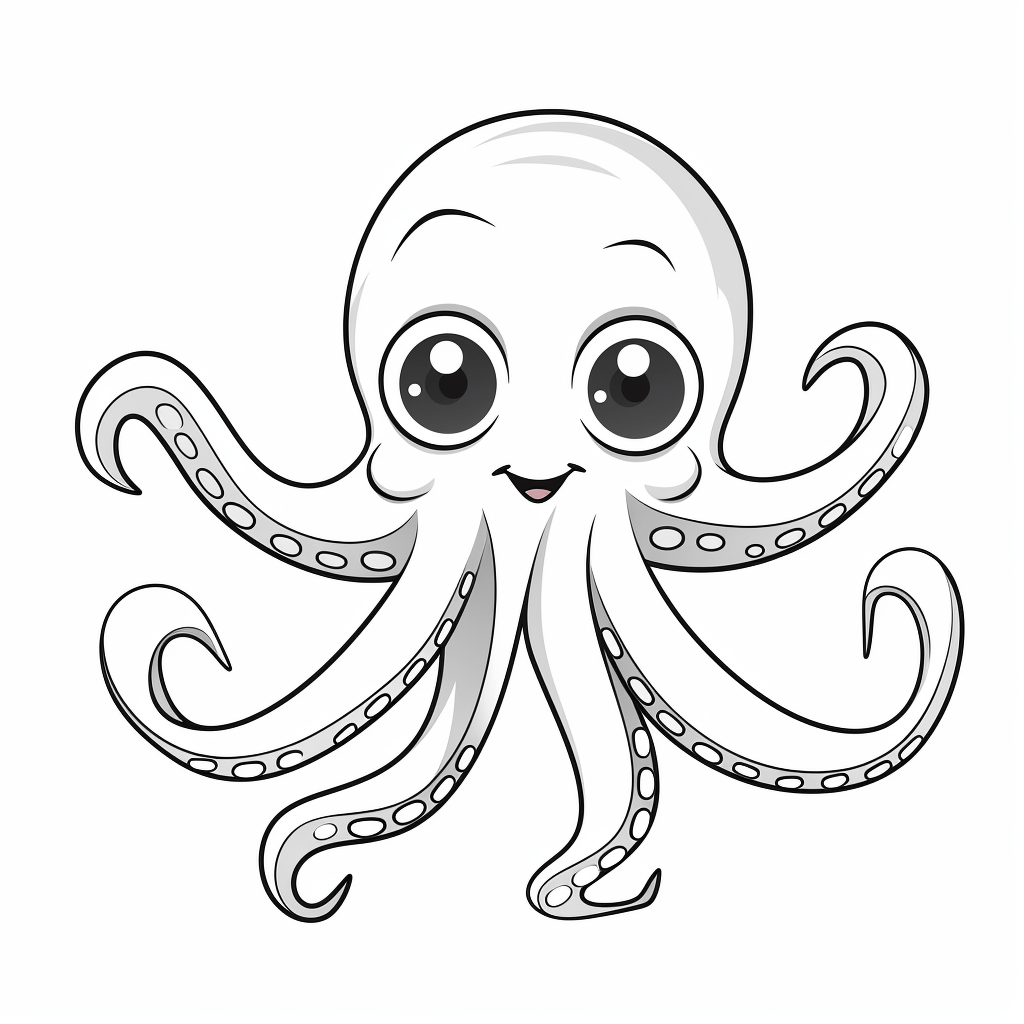 Kleiner Krake Ausmalbild und Malvorlage