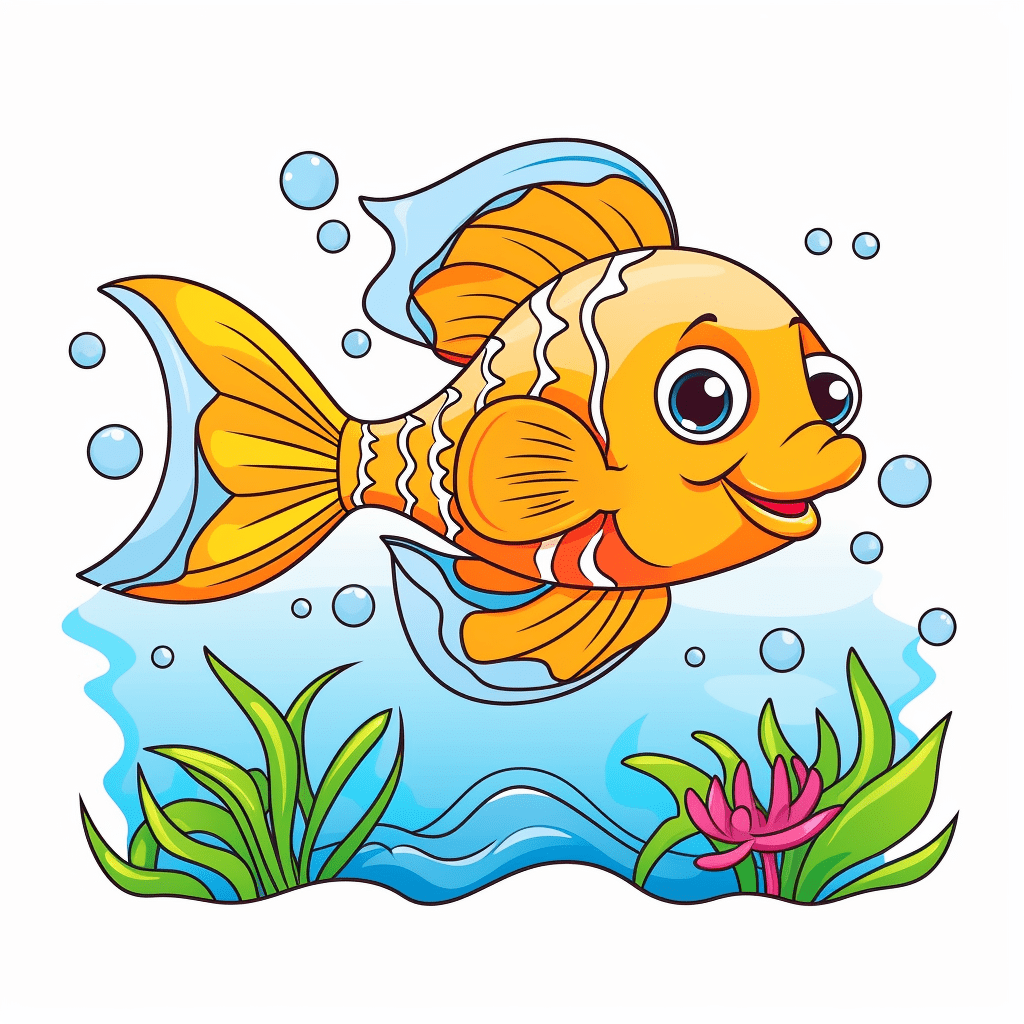 Krake fängt Fisch Ausmalbild und Malvorlage