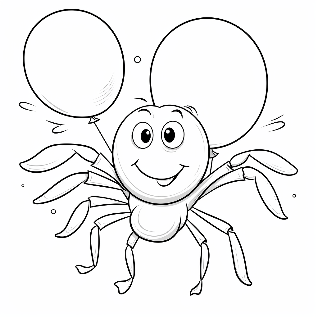 Krebs mit Ballon Ausmalbild und Malvorlage