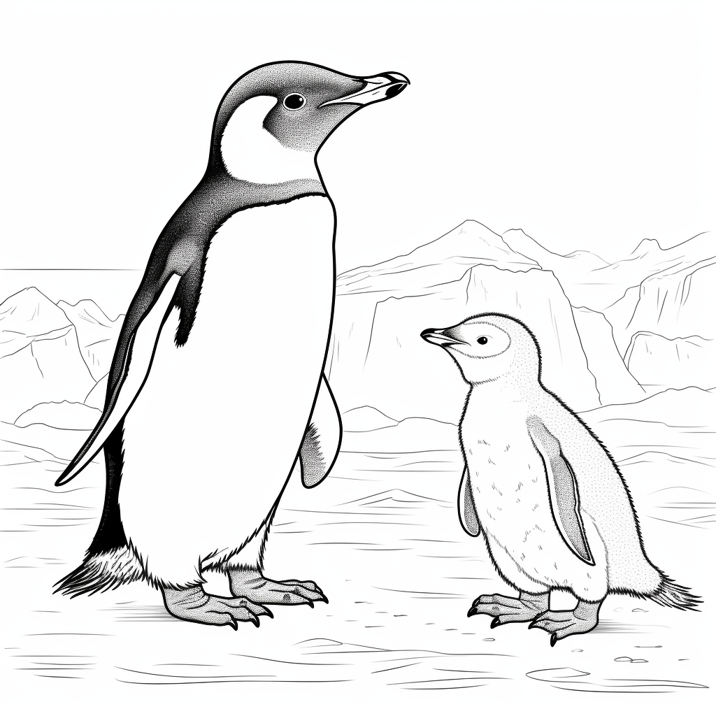 Krill flieht vor Pinguin Ausmalbild und Malvorlage