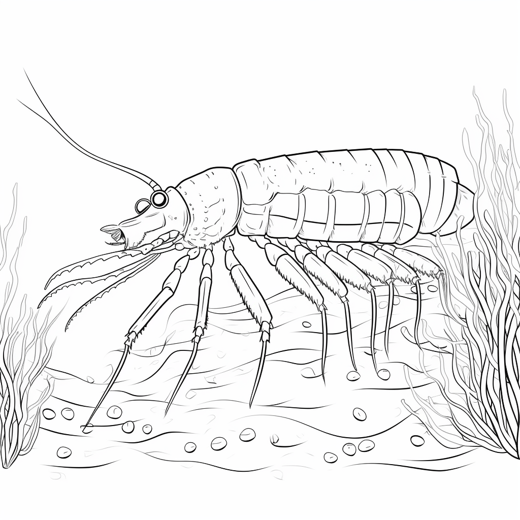 Krill und Koralle im bunten Wasser Ausmalbild und Malvorlage