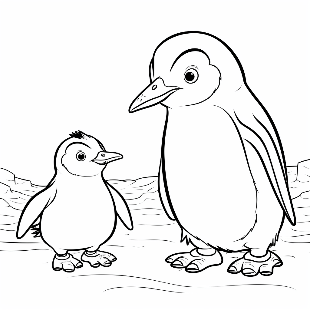 Krill wird von Pinguin gejagt Ausmalbild und Malvorlage