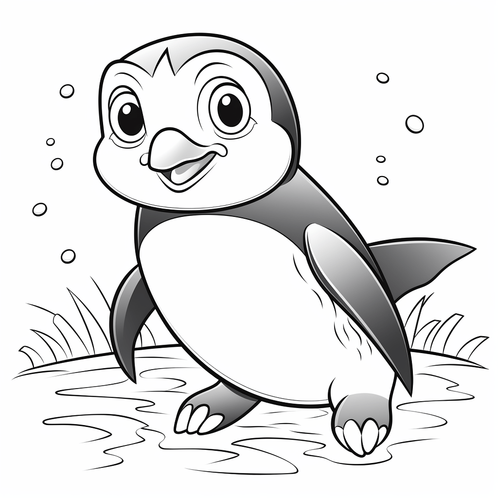 Lächelnder Pinguinfisch Ausmalbild und Malvorlage