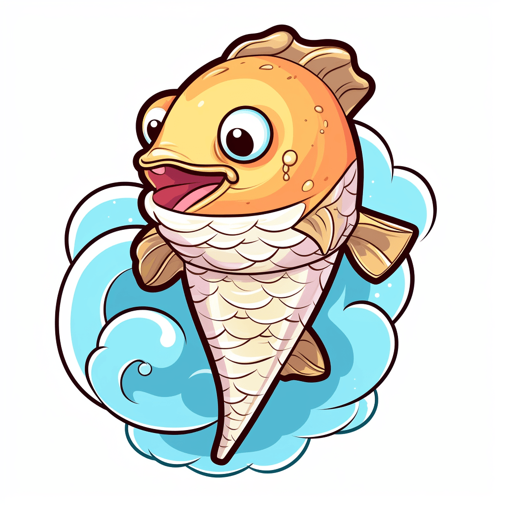 Lachs mit Schnee im Eis Ausmalbild und Malvorlage