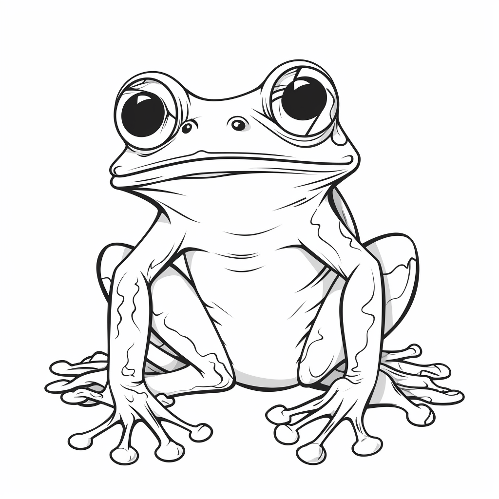 Laubfrosch braucht eine Brille zum Sehen Ausmalbild und Malvorlage