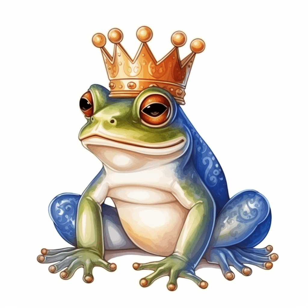 Laubfrosch ist ein König Ausmalbild und Malvorlage