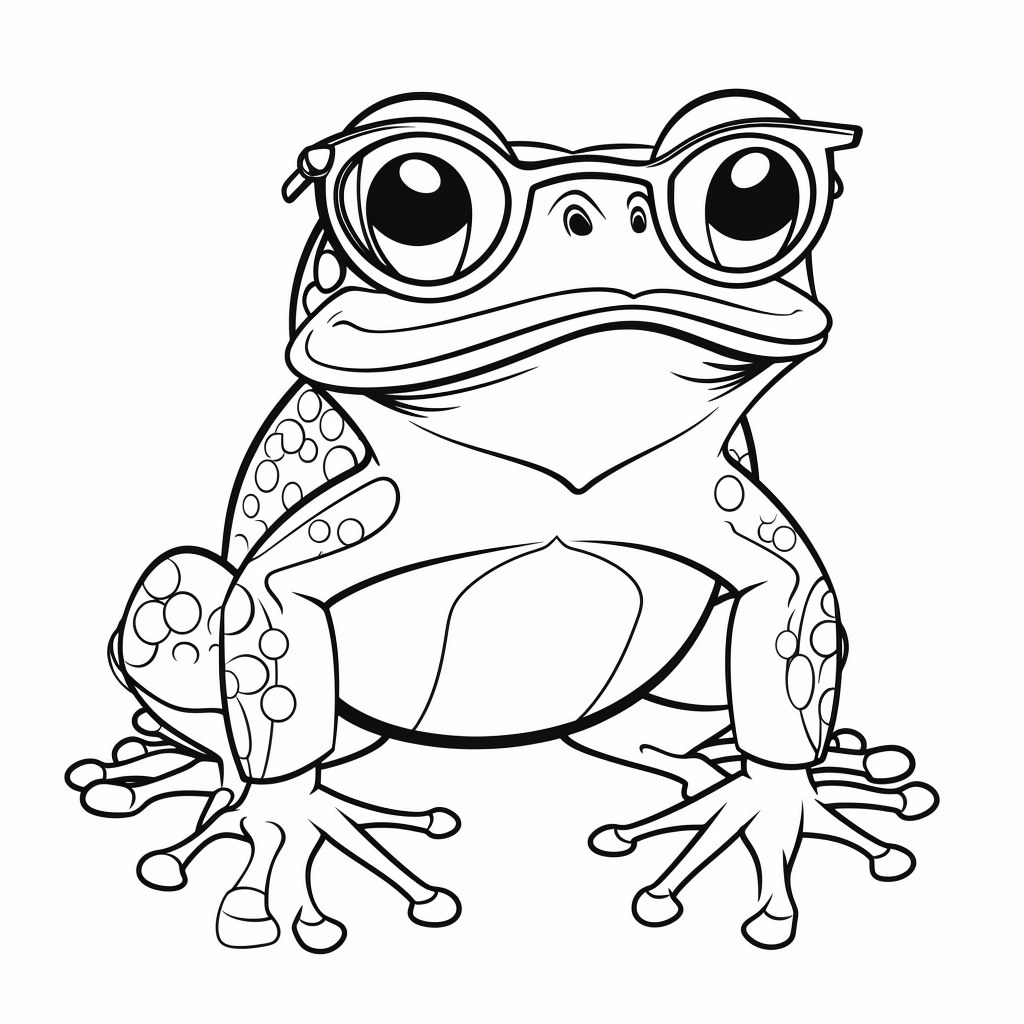 Laubfrosch ist ein Professor Ausmalbild und Malvorlage