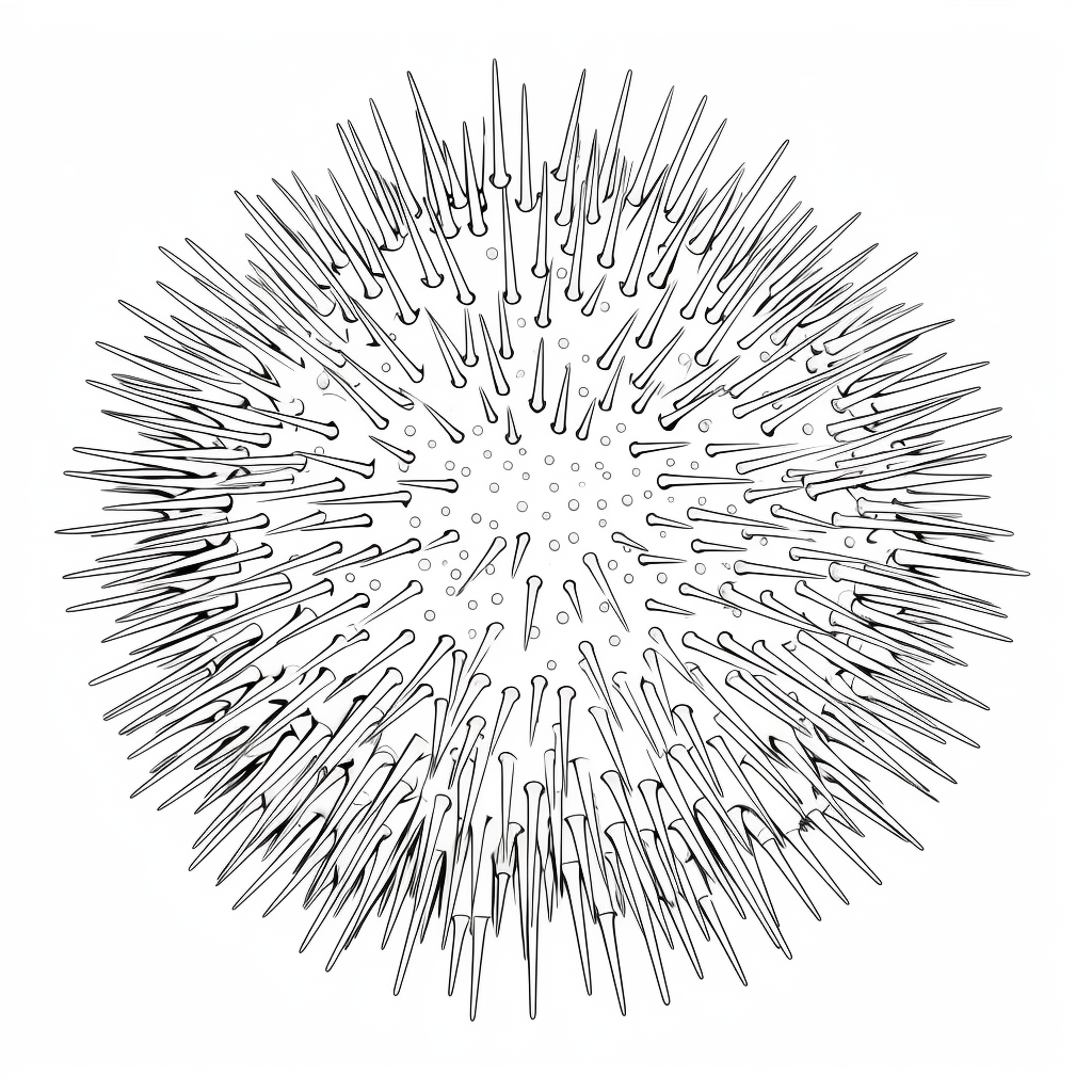 Leuchtender Seeigel Ausmalbild und Malvorlage