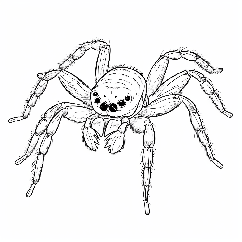 Liebenswerte Springspinne Ausmalbild und Malvorlage