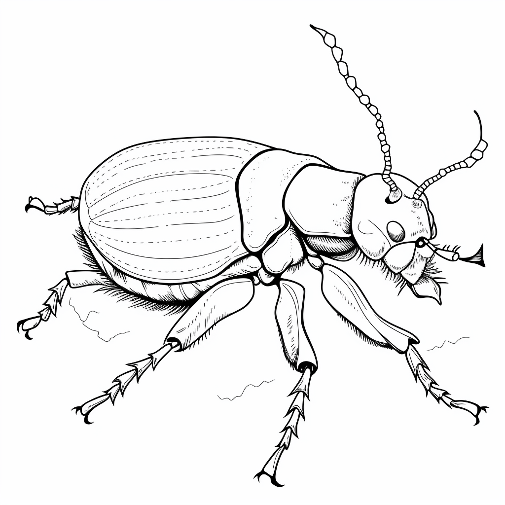 Lustiger Hirschkäfer mit Kamm Ausmalbild und Malvorlage