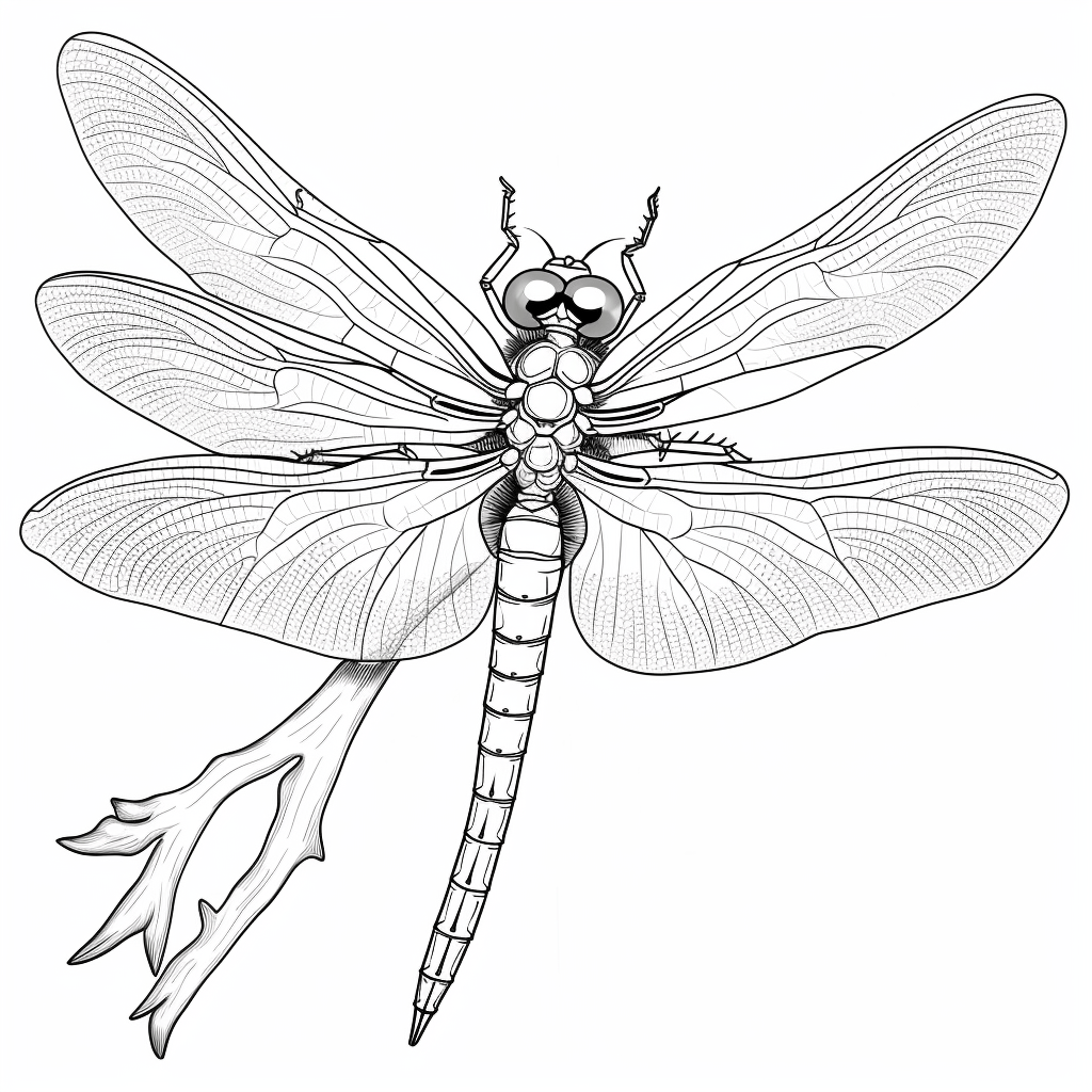 Mächtige Libelle Ausmalbild und Malvorlage