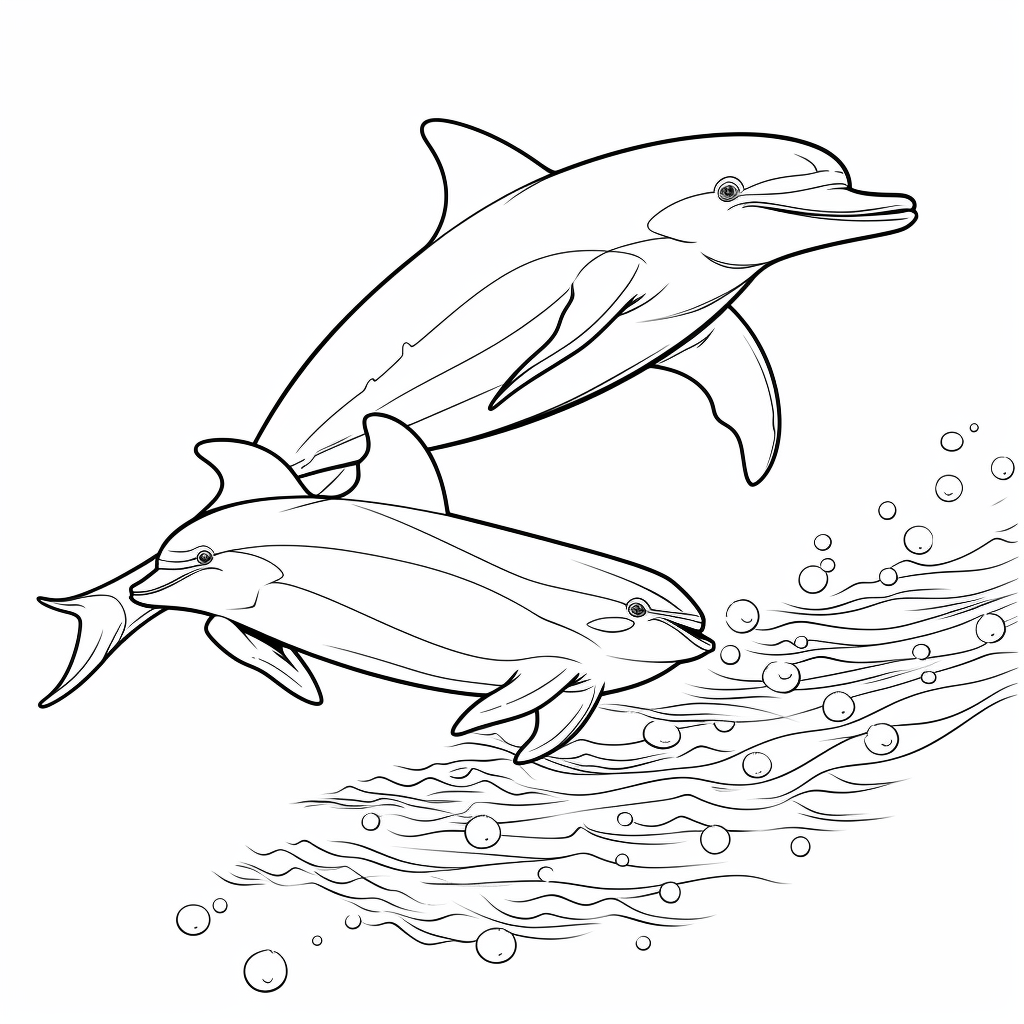 Marlin und Delfin Ausmalbild und Malvorlage