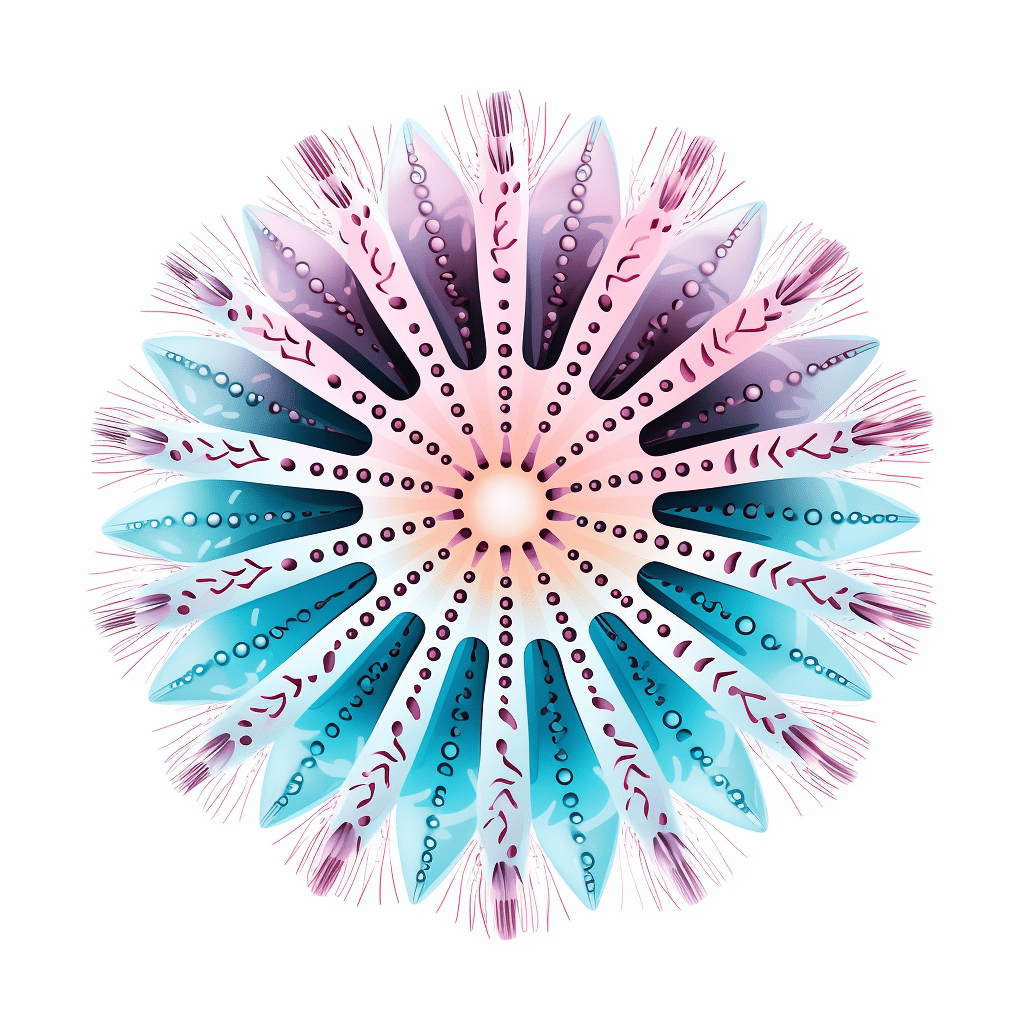 Mehrfarbiger Seeigel Ausmalbild und Malvorlage