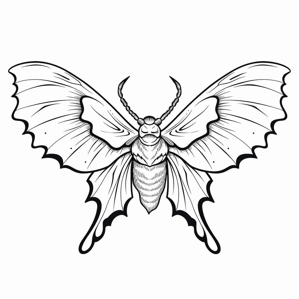 Motte flieht vor Fledermaus Ausmalbild und Malvorlage