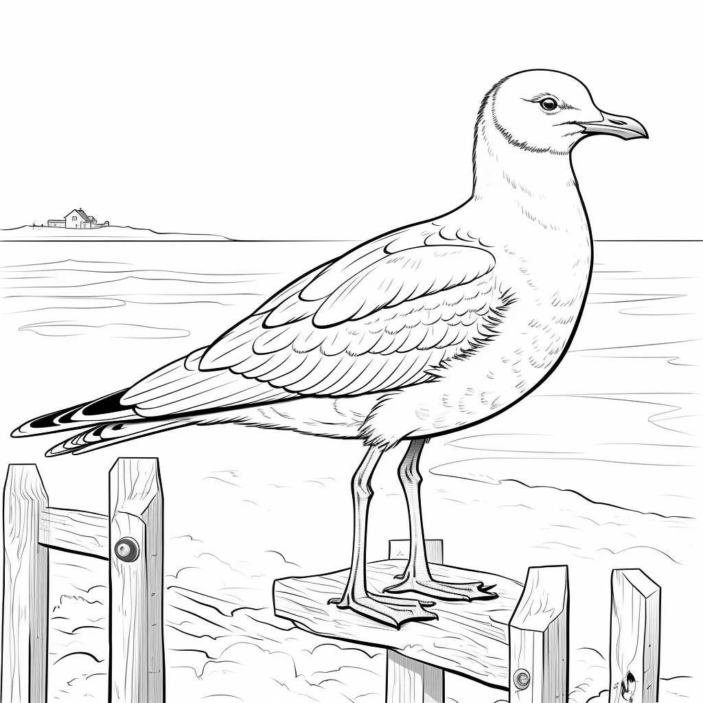 Möwe im Winter - happycoloring.net