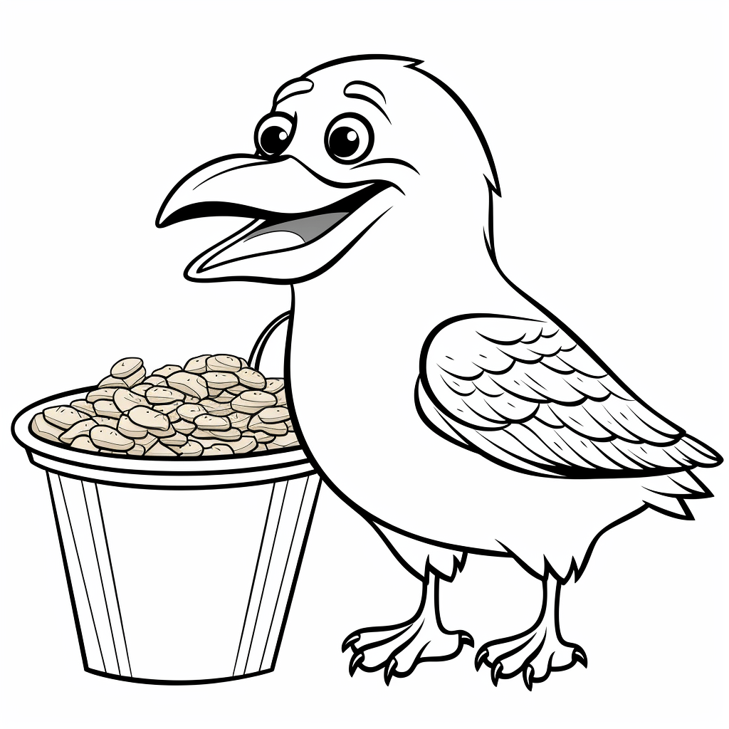 Möwe mit Pommes - happycoloring.net