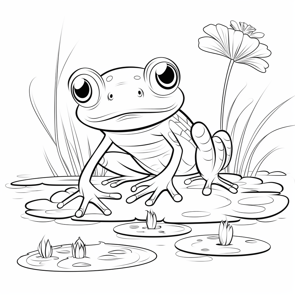Mücke und Frosch Ausmalbild und Malvorlage
