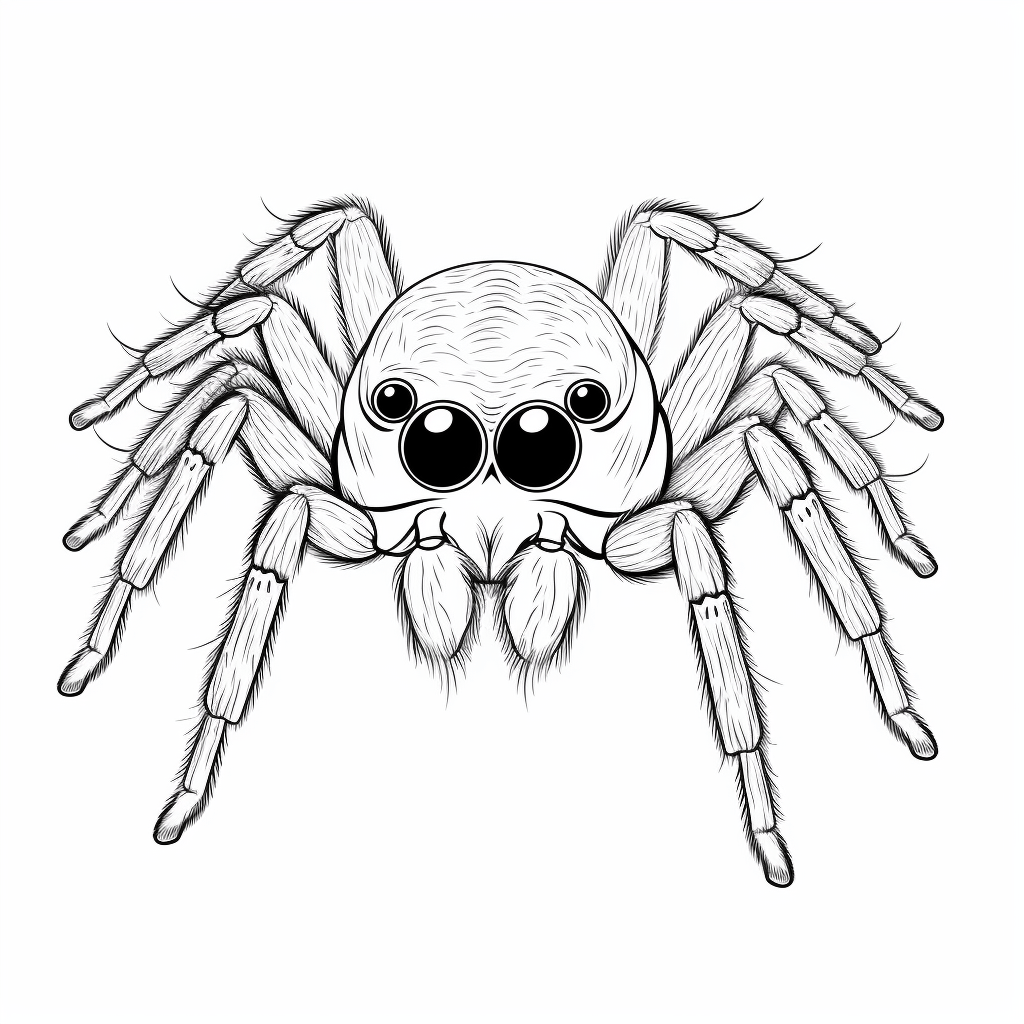 Müde Springspinne Ausmalbild und Malvorlage