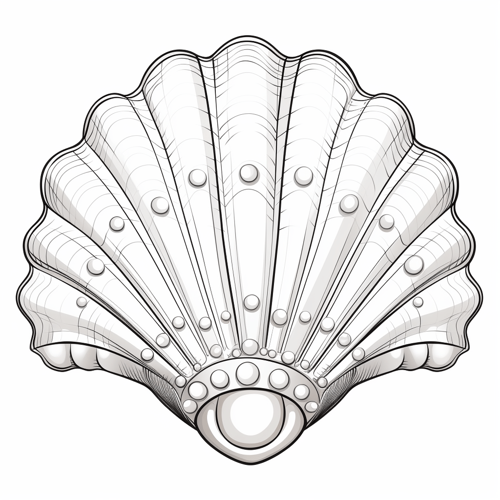 Muschel öffnet sich und zeigt Perle Ausmalbild und Malvorlage