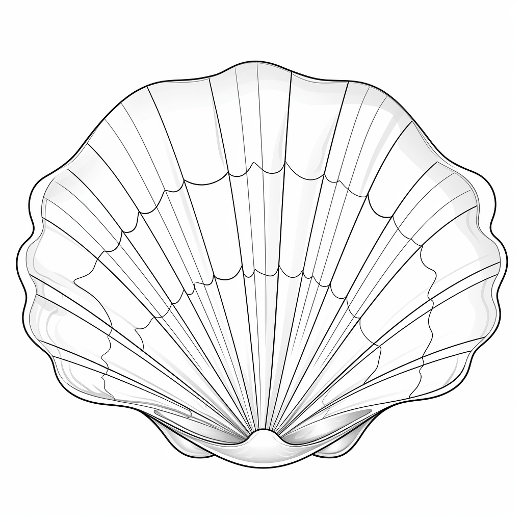 Muschel öffnet sich und zeigt Perle Ausmalbild und Malvorlage