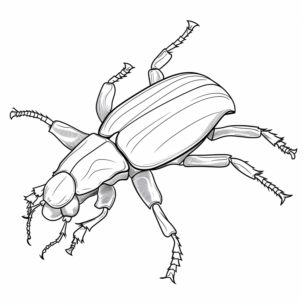 Nashornkäfer mit Krawatte Ausmalbild und Malvorlage