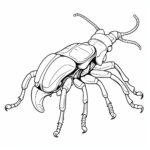Nashornkäfer mit Schere Ausmalbild und Malvorlage