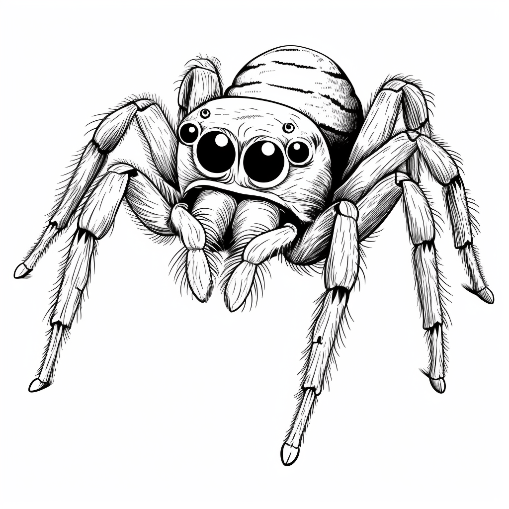 Nette Springspinne Ausmalbild und Malvorlage