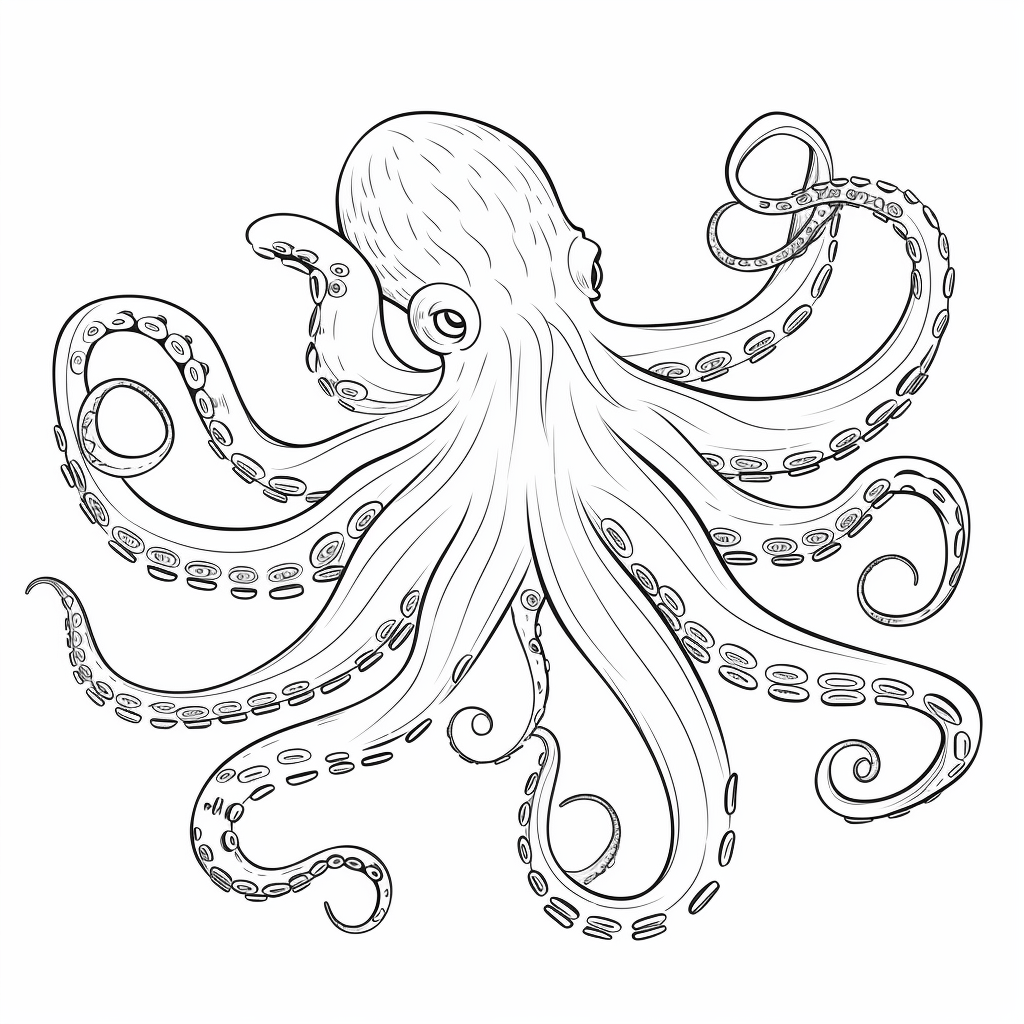Oktopus benutzt alle acht Arme Ausmalbild und Malvorlage