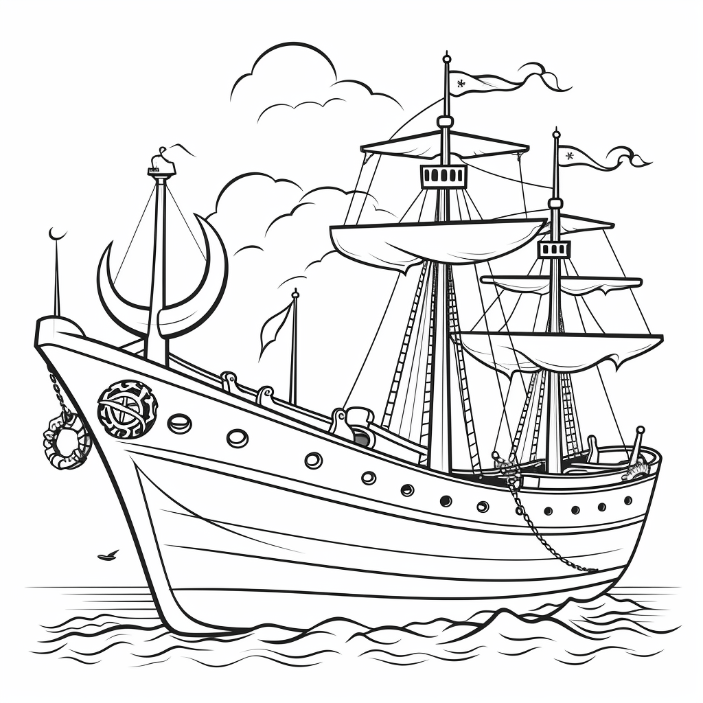 Oktopus und Anker Ausmalbild und Malvorlage