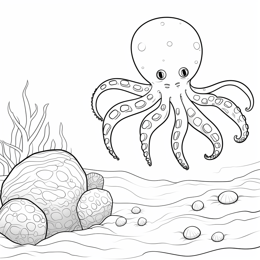 Oktopus und Krabbe Ausmalbild und Malvorlage