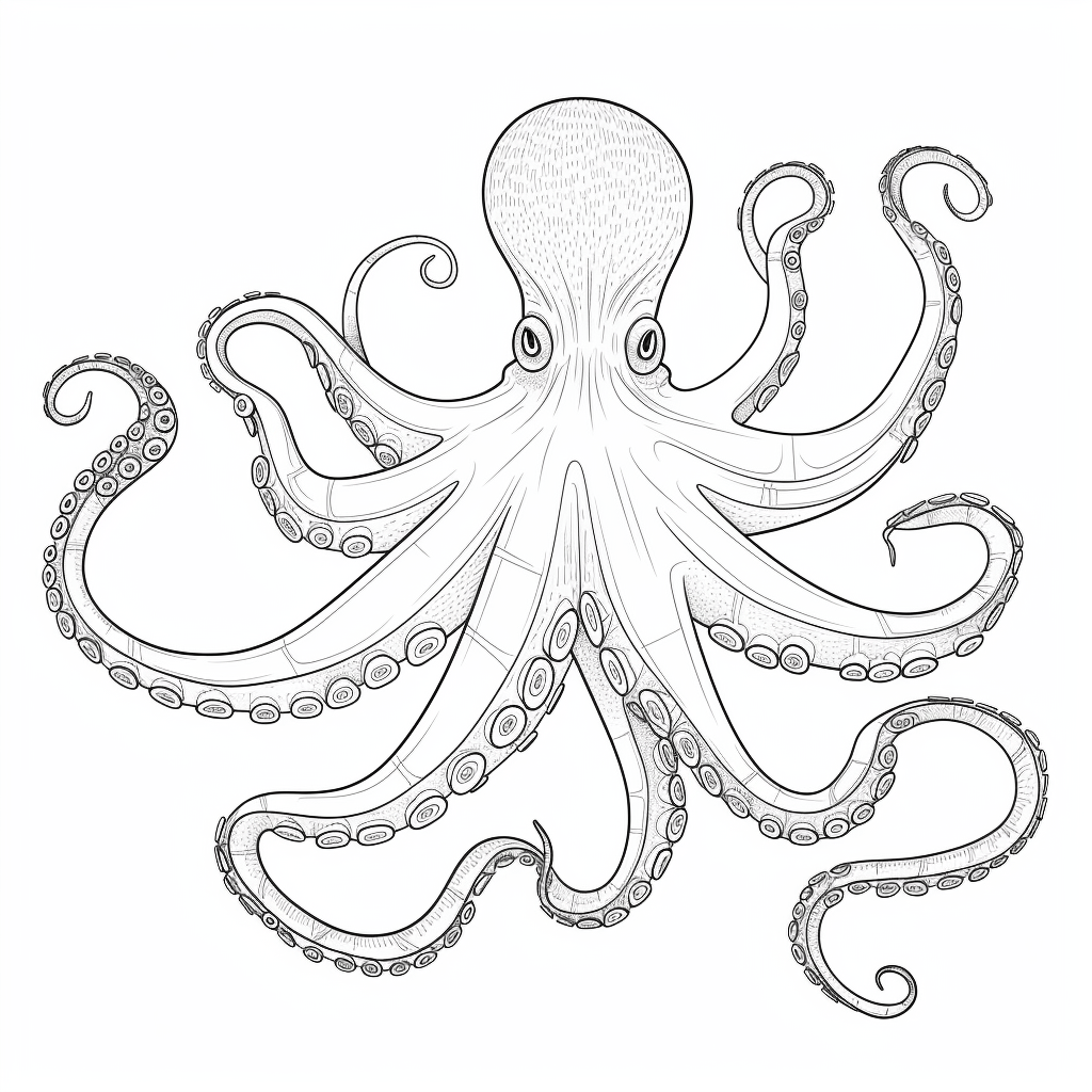 Oktopus verliert einen Arm Ausmalbild und Malvorlage