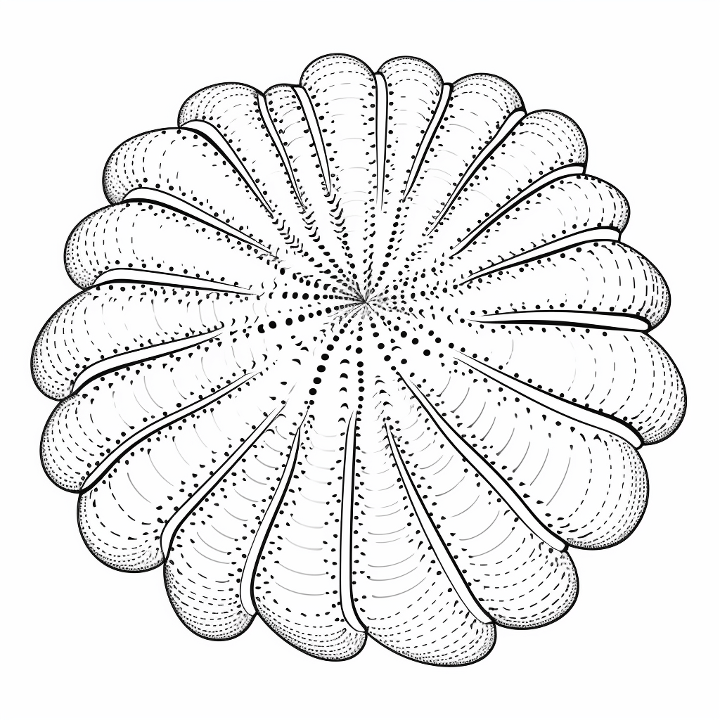 Ovaler Seeigel Ausmalbild und Malvorlage