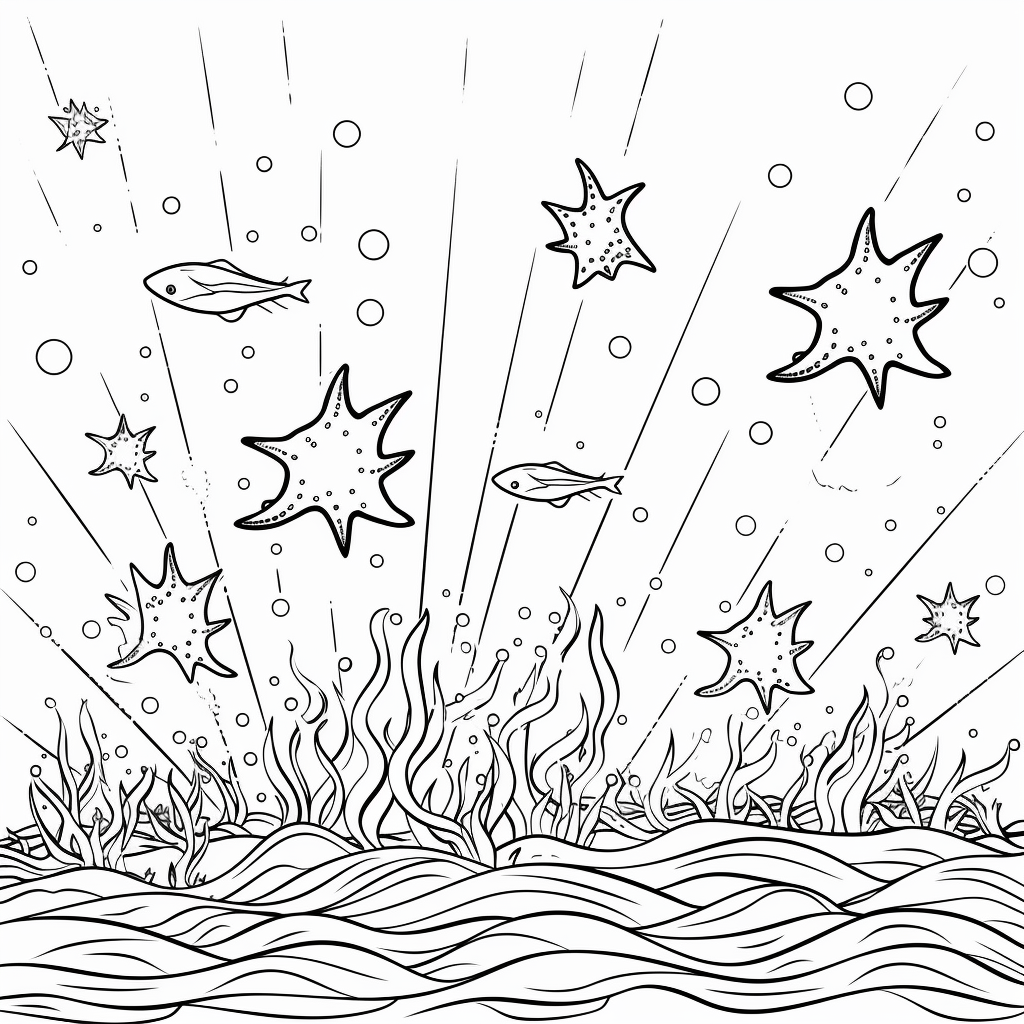 Ozean-Rochen Ausmalbild und Malvorlage