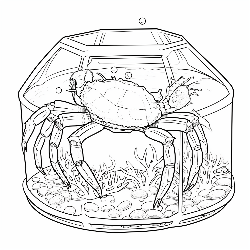 Pfeilkrabbe im Aquarium Ausmalbild und Malvorlage