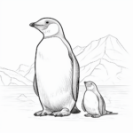 Pinguin und ein Seehund Ausmalbild und Malvorlage