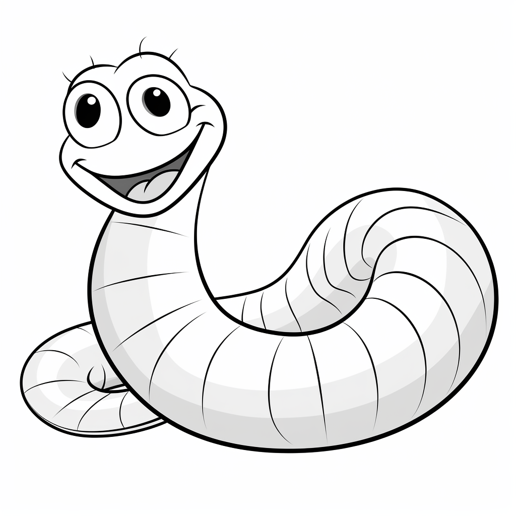 Praller Wurm Ausmalbild und Malvorlage