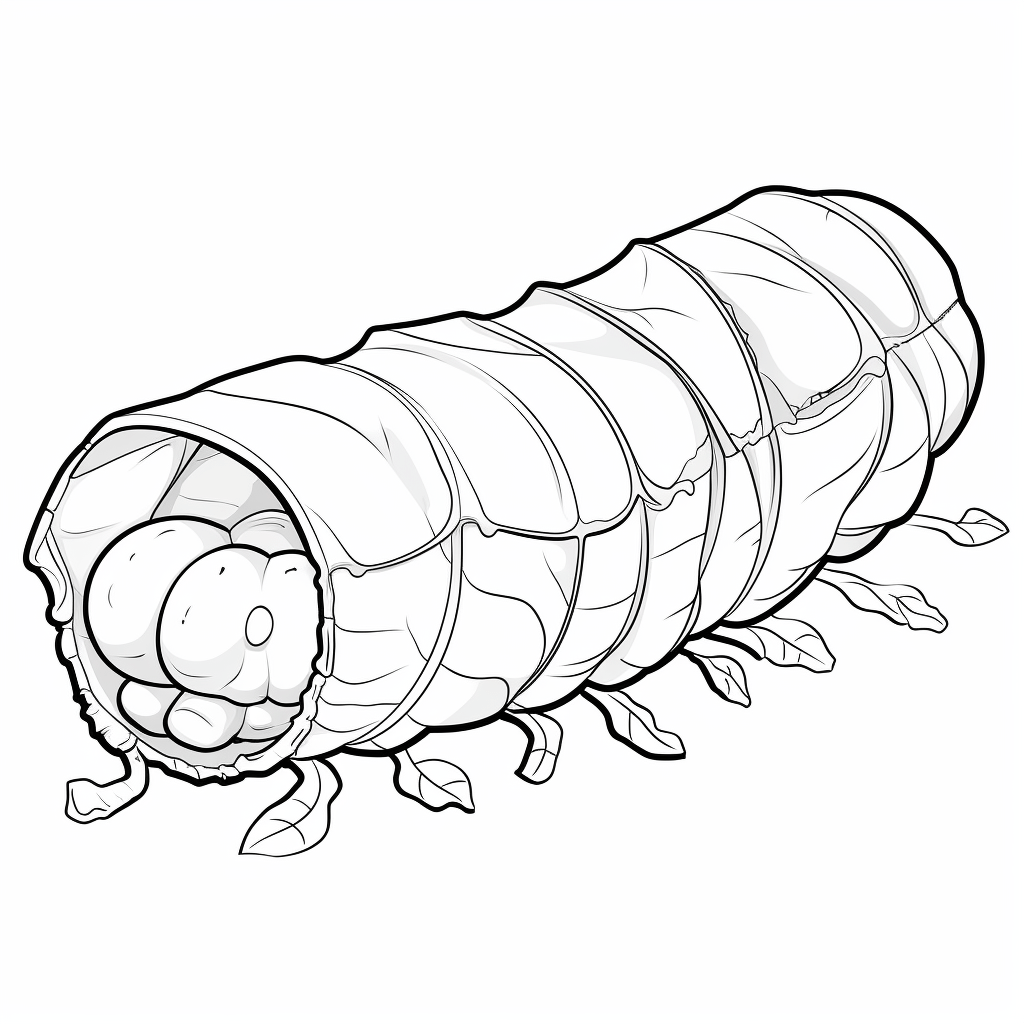 Raupe schläft im Kokon Ausmalbild und Malvorlage