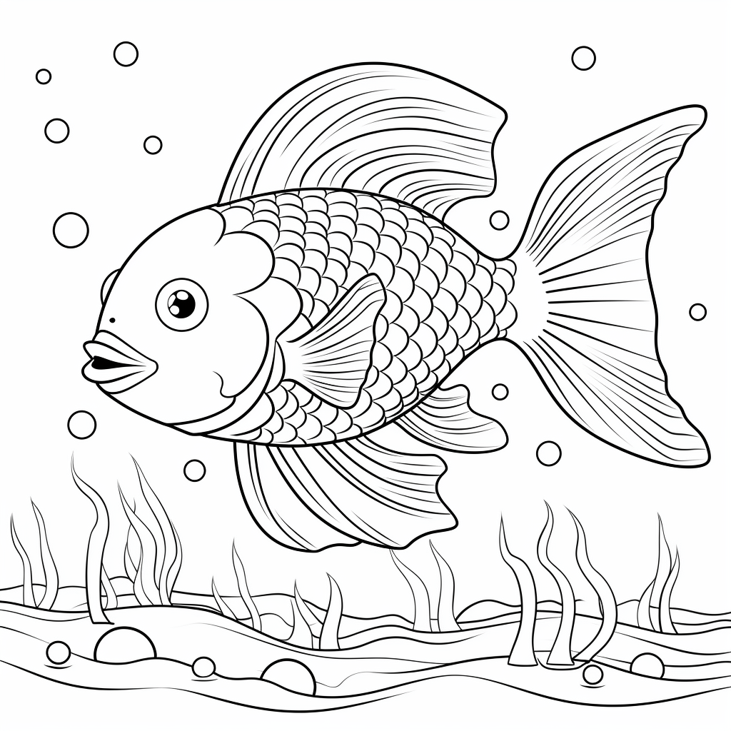 Regenbogenfisch findet Perle Ausmalbild und Malvorlage