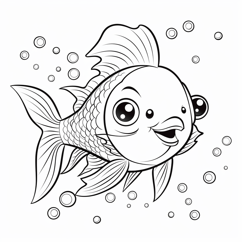 Regenbogenfisch hält Seestern Ausmalbild und Malvorlage