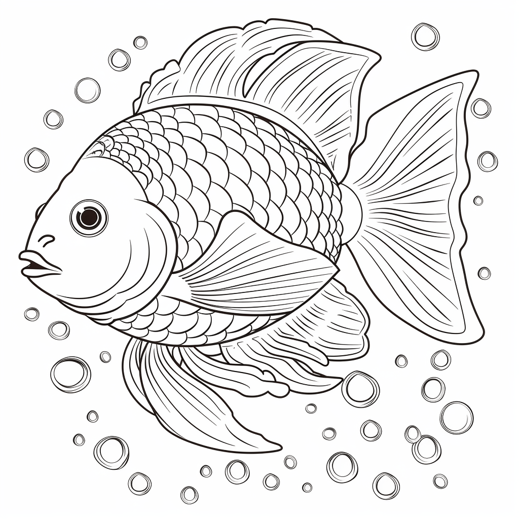 Regenbogenfisch öffnet Muschel Ausmalbild und Malvorlage