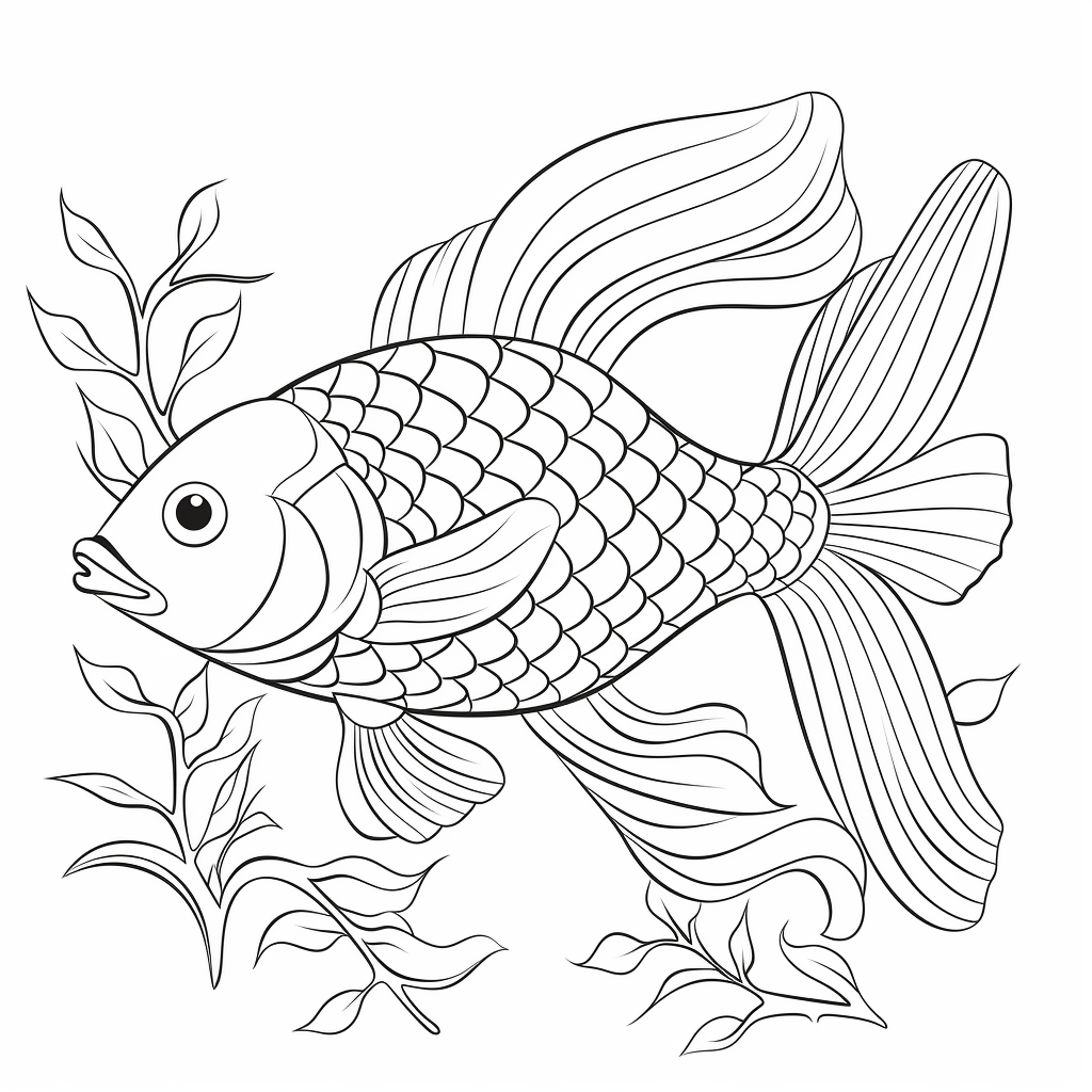 Regenbogenfisch teilt seine Schuppen Ausmalbild und Malvorlage